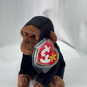 Brown and Black Plush Monkey Toy